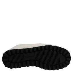 White Plush Logo Padded Mid Calf Boots Shoes