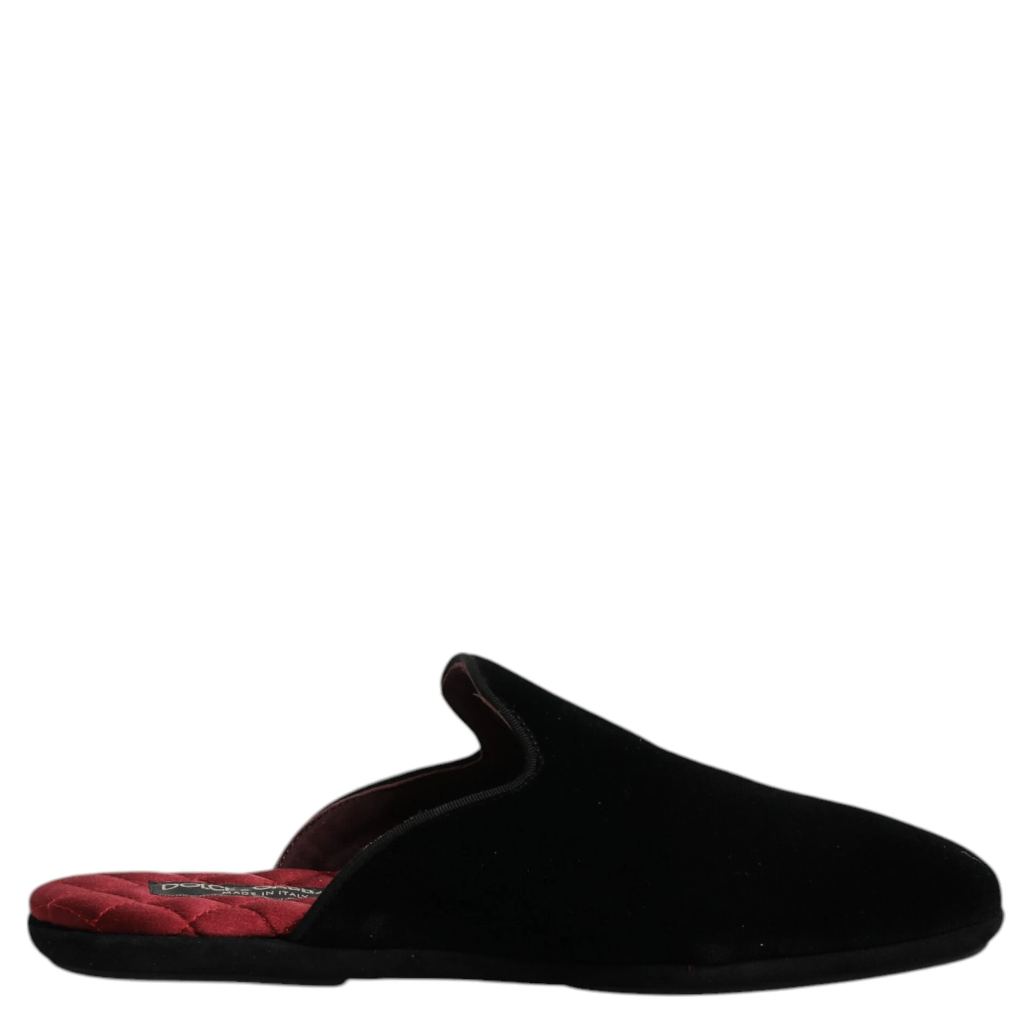 Black Viscose Velvet Slides Flat Slipper Shoes