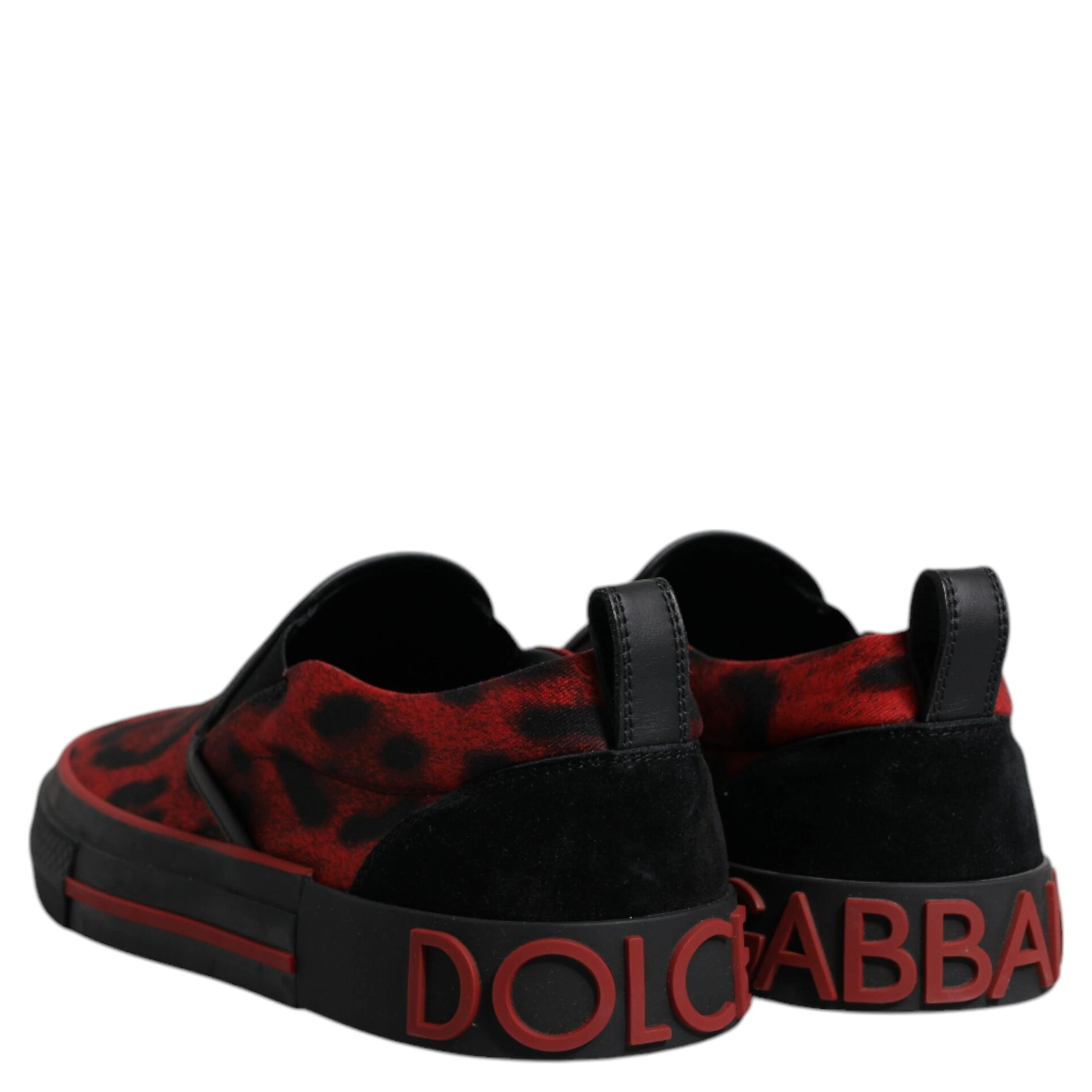 Red Black Leopard Cotton Men Low Top Sneakers Shoes