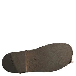 Green Gazelle Hair Leather Flats Sandals Shoes