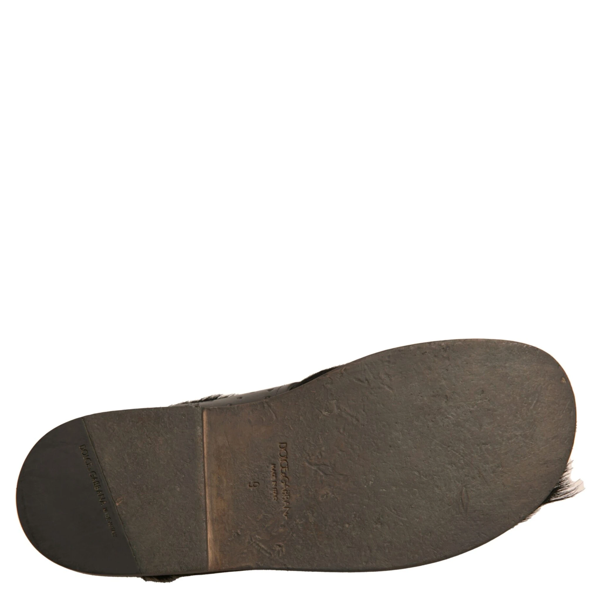 Green Gazelle Hair Leather Flats Sandals Shoes