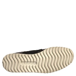 Black Canvas Tropical Print Slip On Shoes