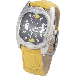 Yellow Leather Dress Watch
