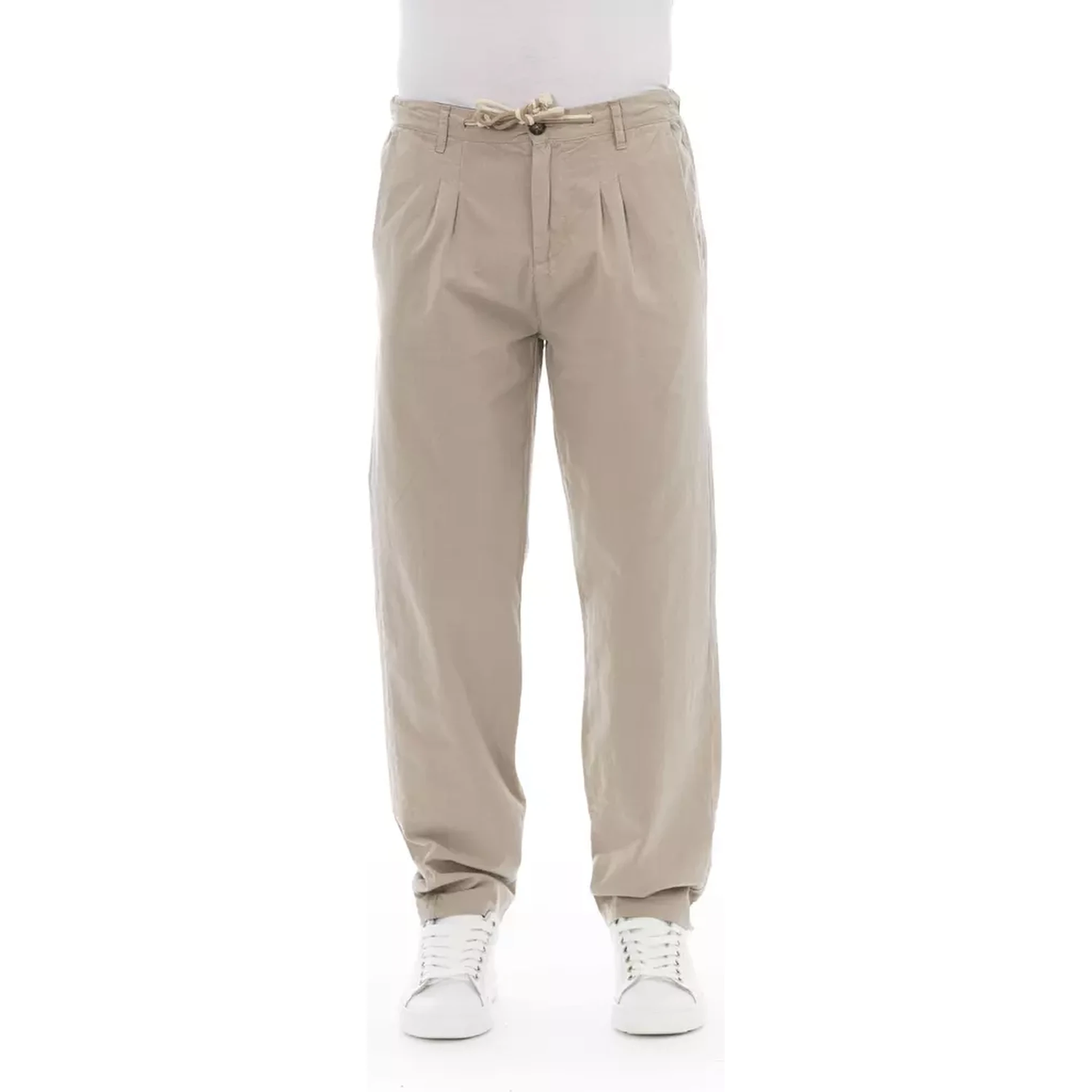 Beige Cotton Jeans & Pant