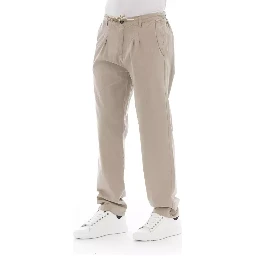 Beige Cotton Jeans & Pant