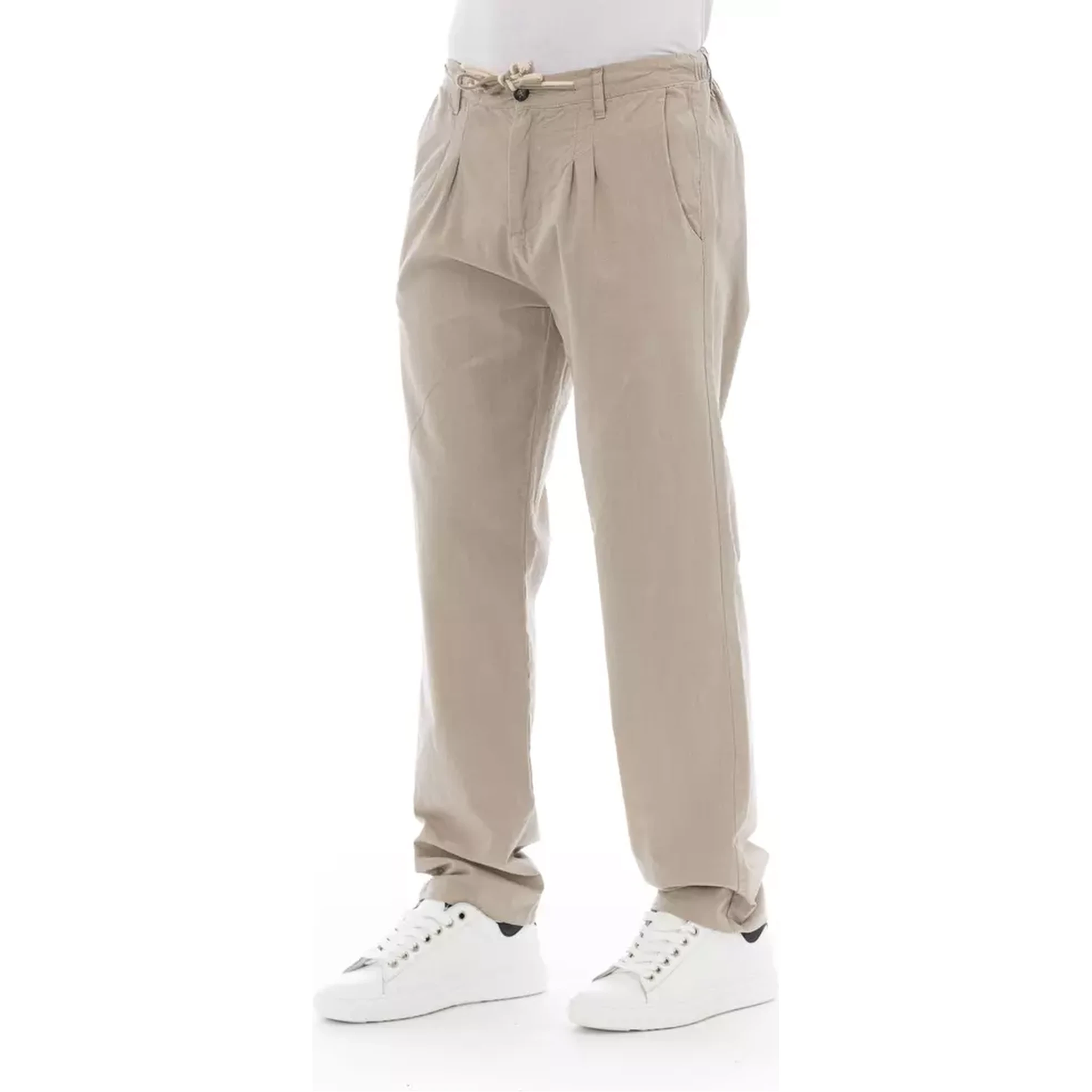 Beige Cotton Jeans & Pant