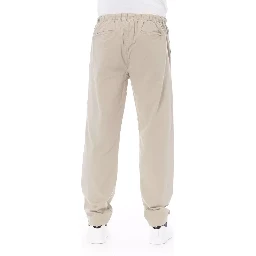 Beige Cotton Jeans & Pant