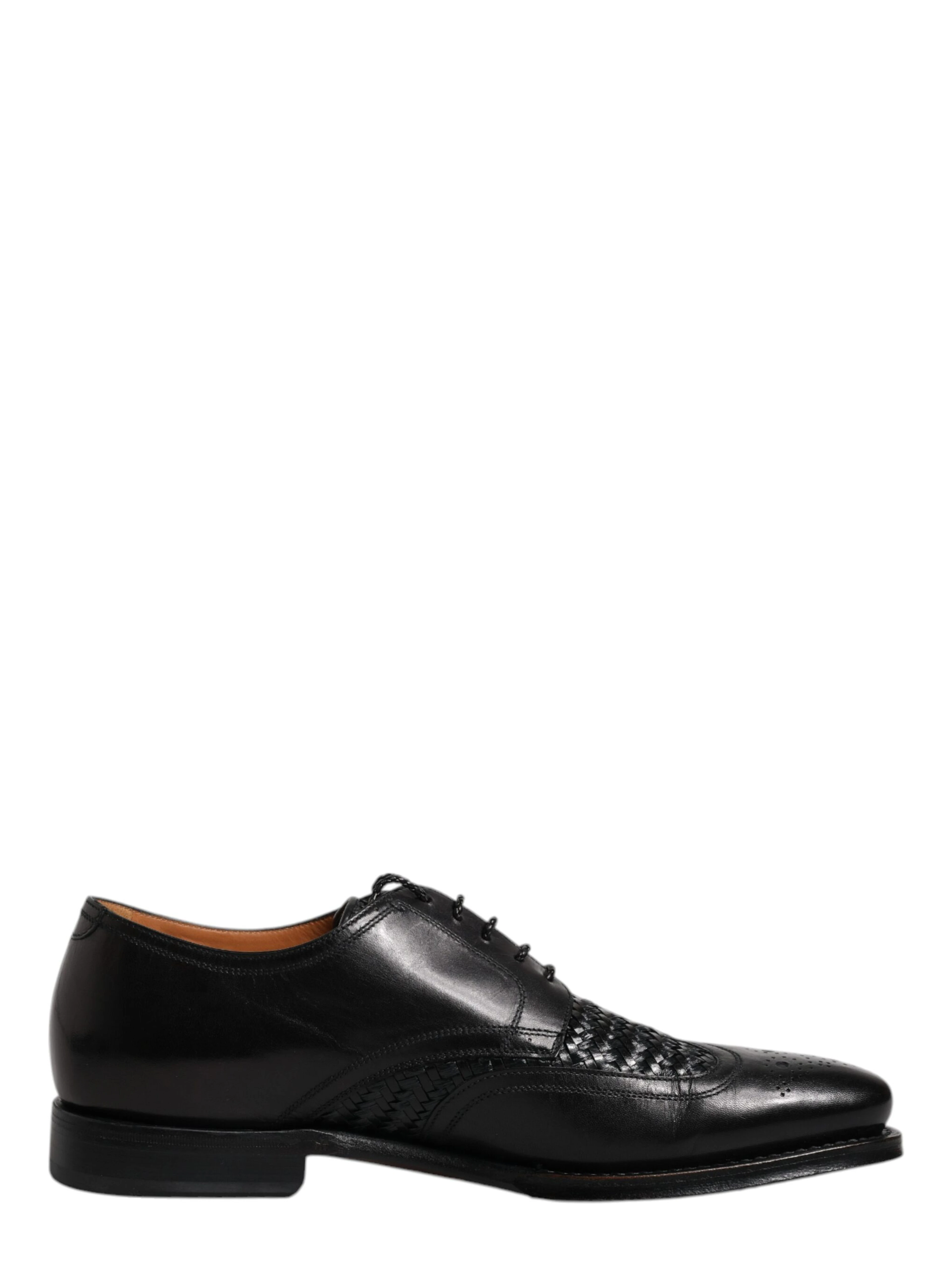 Black Leather Derby Wingtip Lace Up Formal Dress Shoes
