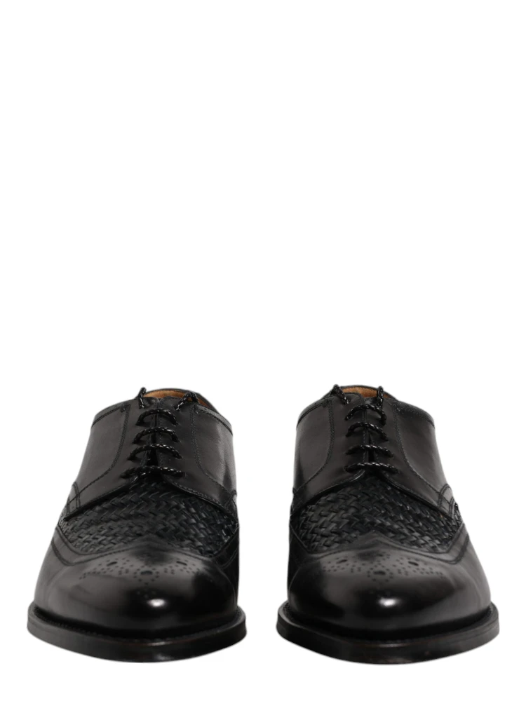 Black Leather Derby Wingtip Lace Up Formal Dress Shoes alternative