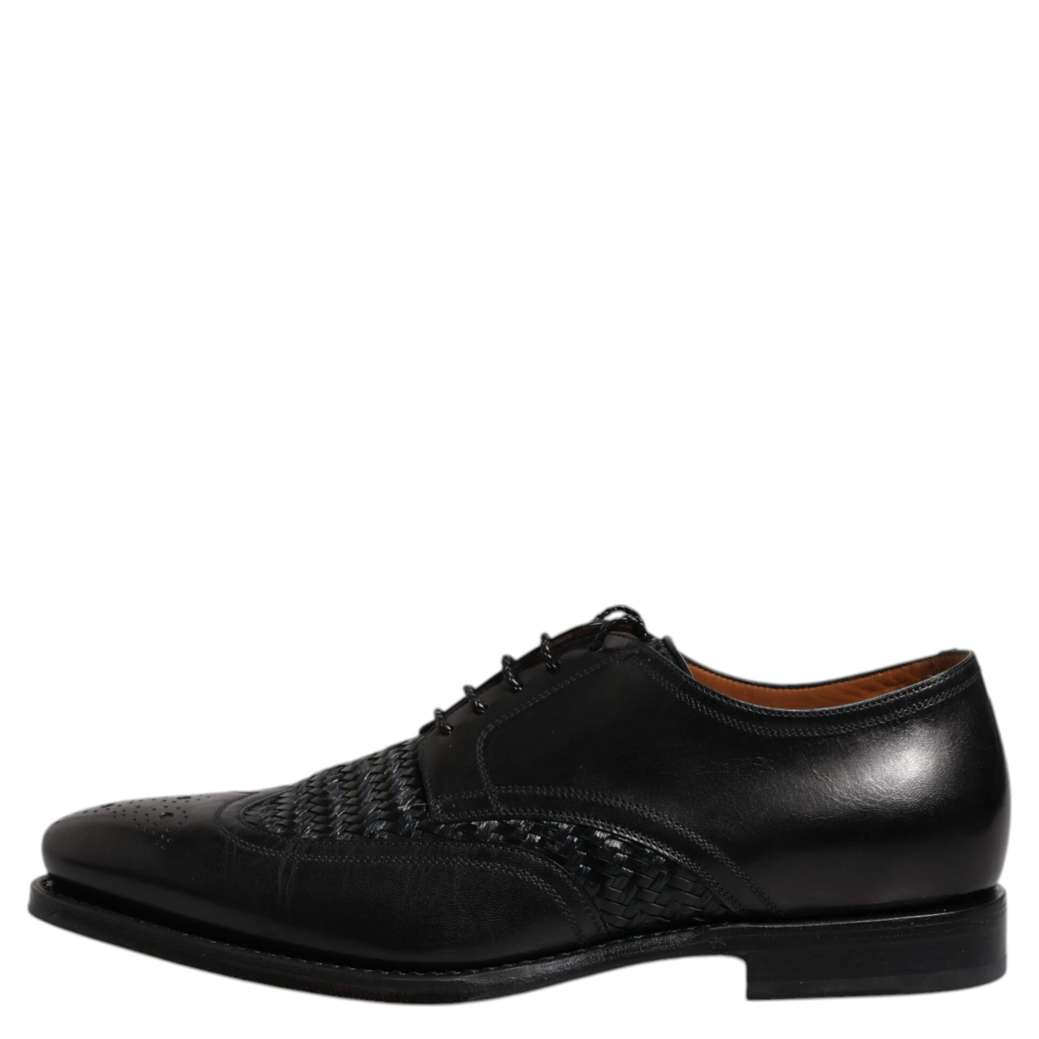 Black Leather Derby Wingtip Lace Up Formal Dress Shoes