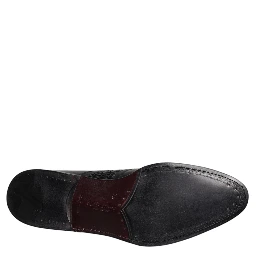 Black Leather Derby Wingtip Lace Up Formal Dress Shoes