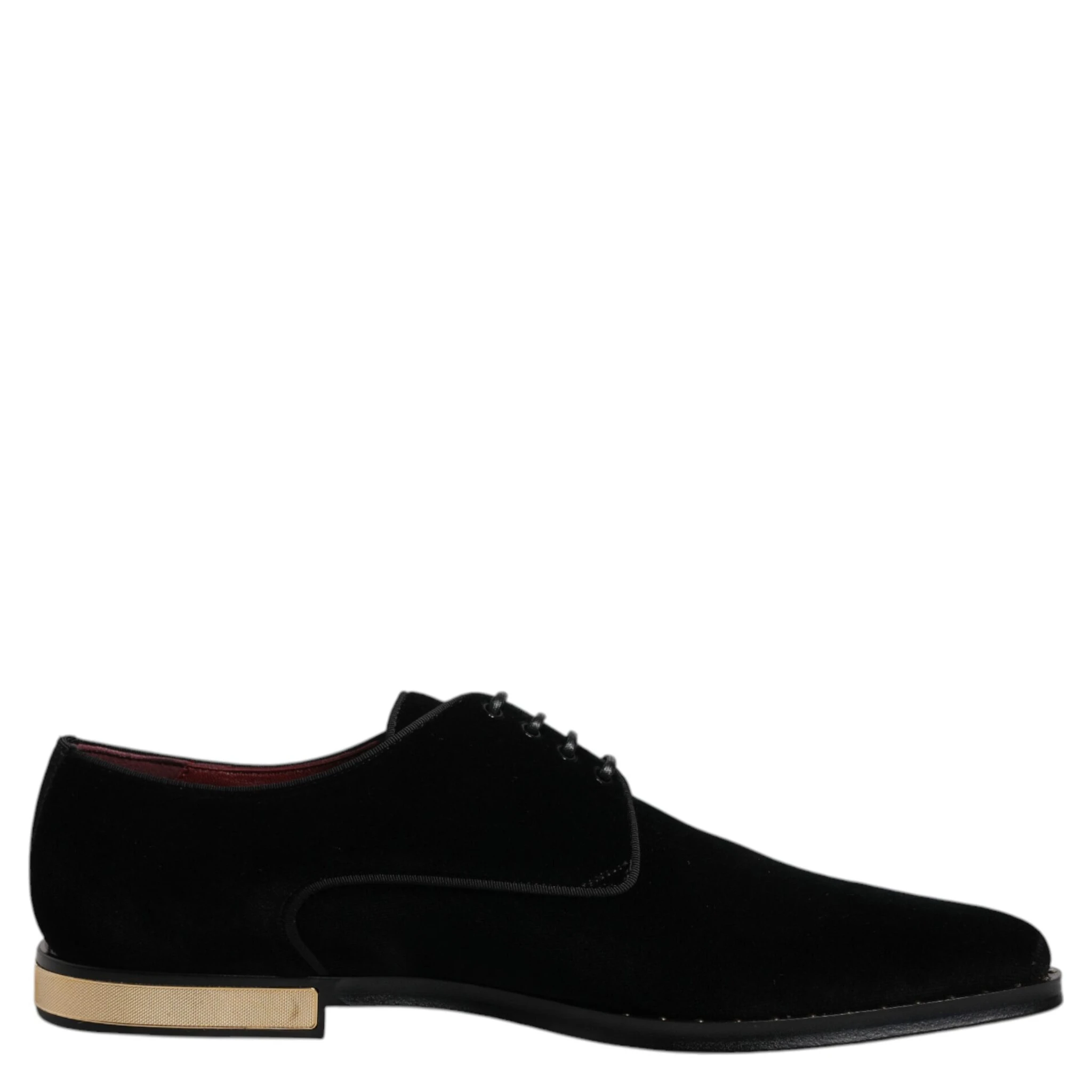 Black Velvet Cotton Lace Up Derby Shoes