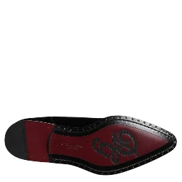 Black Velvet Cotton Lace Up Derby Shoes