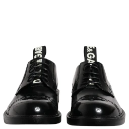 Black Patent Leather Derby Lace Up Formal Dress Shoes