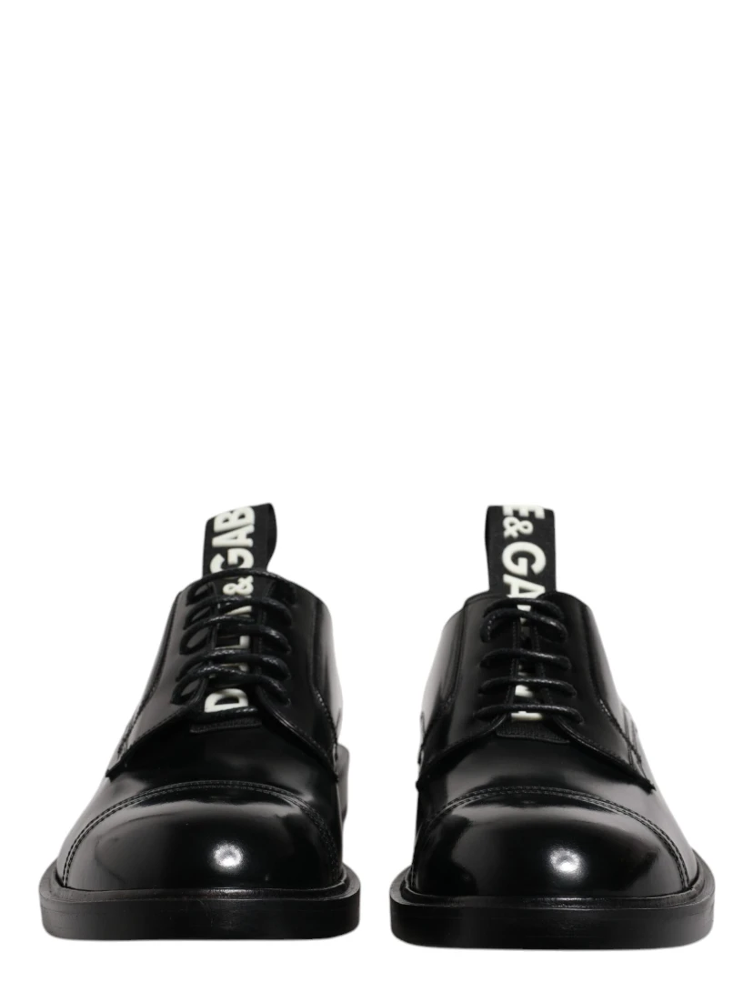 Black Patent Leather Derby Lace Up Formal Dress Shoes
