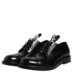 Black Patent Leather Derby Lace Up Formal Dress Shoes