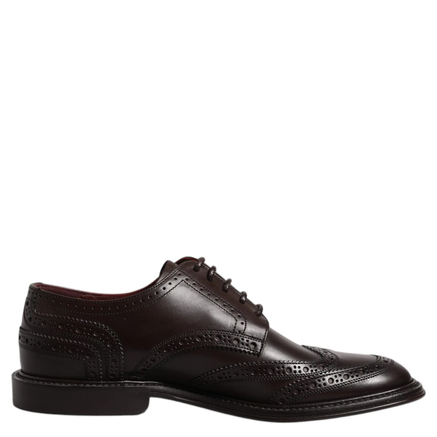 Brown Leather Derby Wingtip Lace Up Formal Dress Shoes