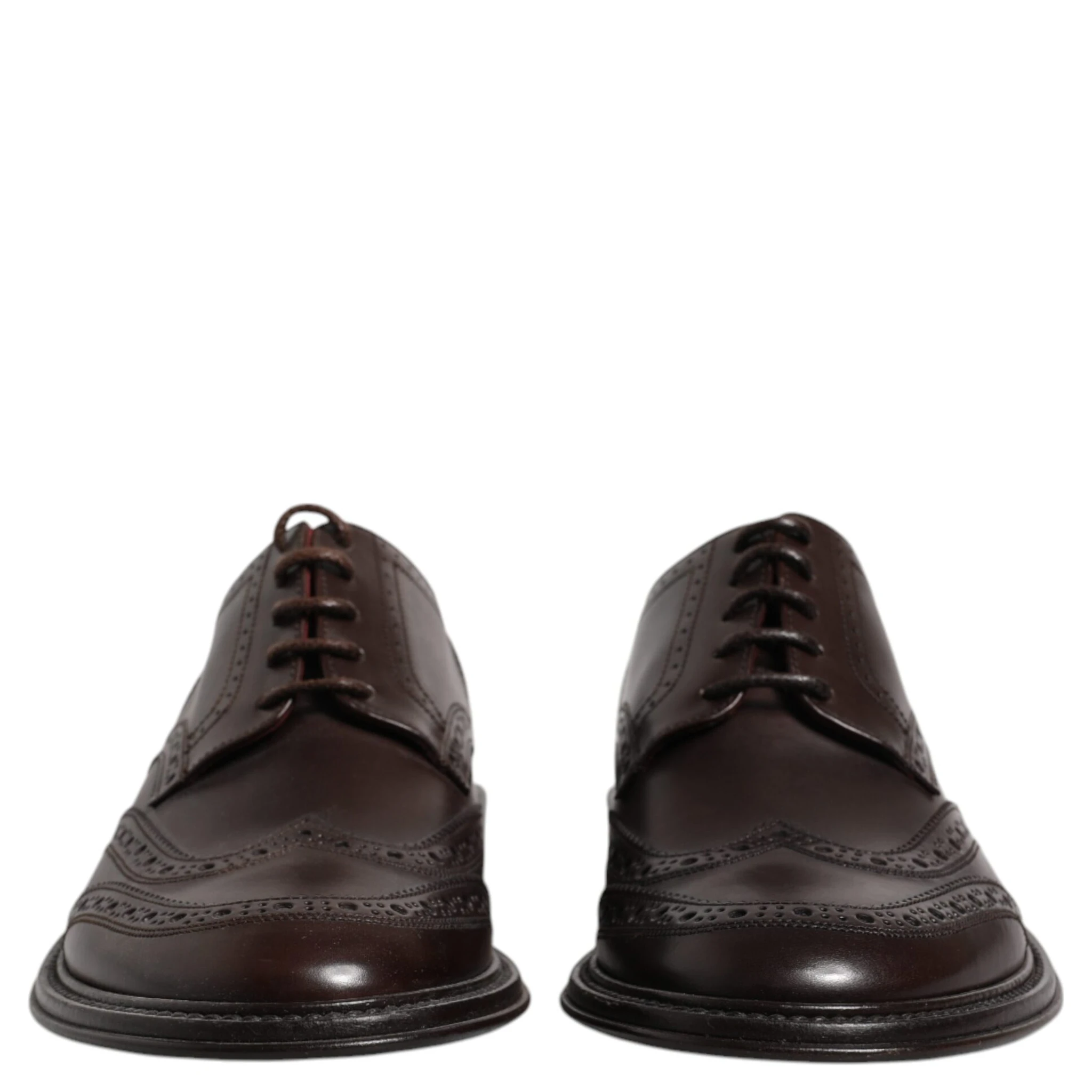 Brown Leather Derby Wingtip Lace Up Formal Dress Shoes