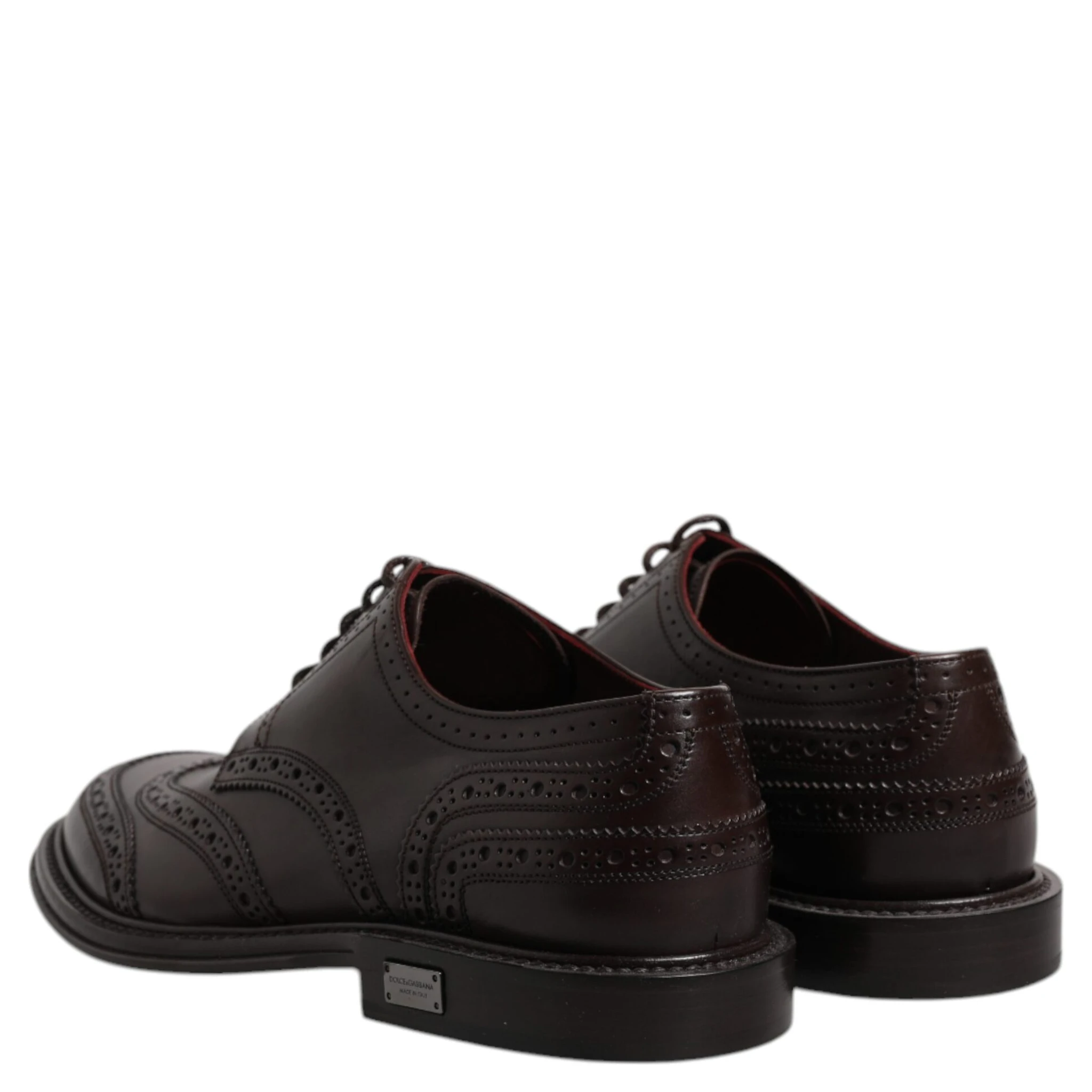 Brown Leather Derby Wingtip Lace Up Formal Dress Shoes