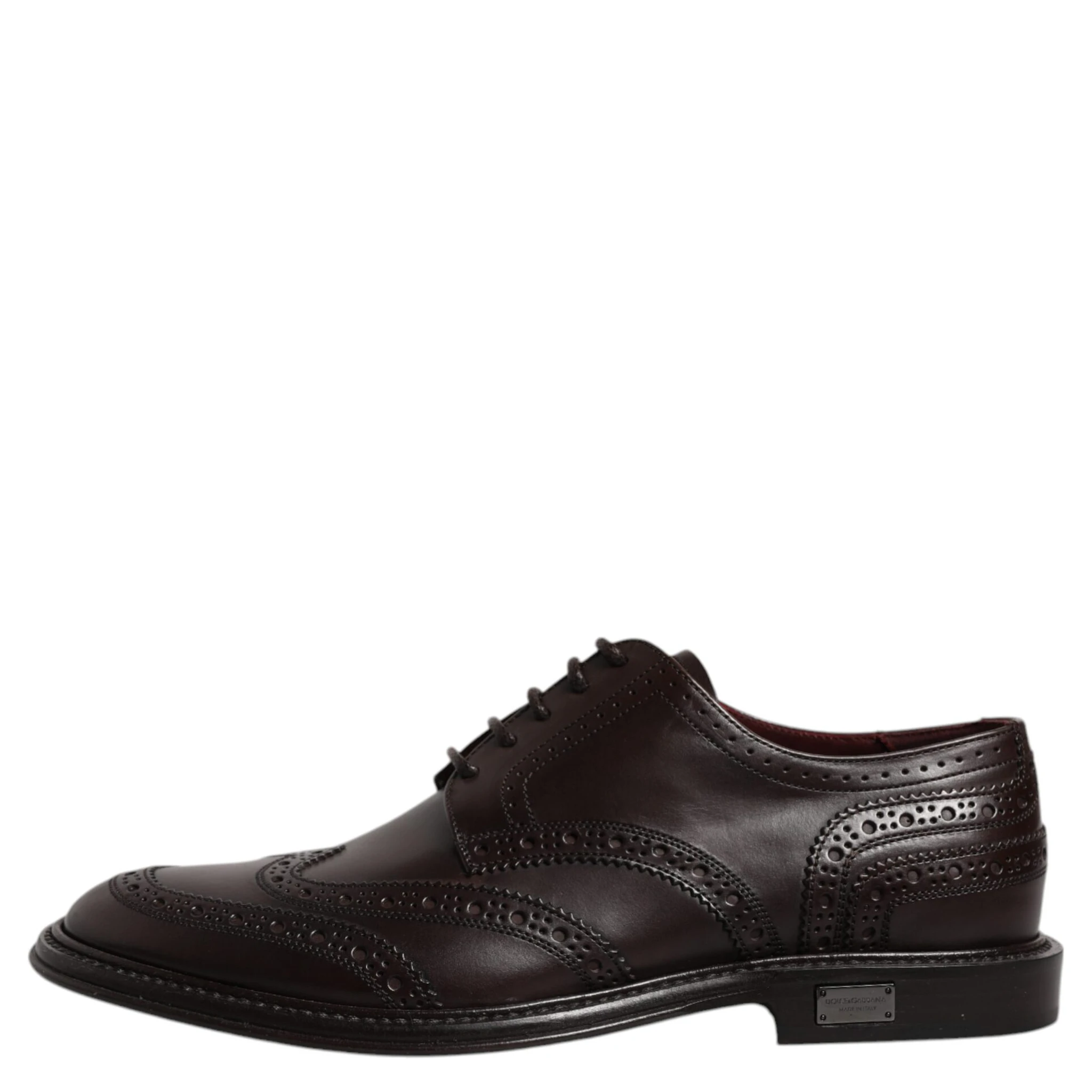 Brown Leather Derby Wingtip Lace Up Formal Dress Shoes