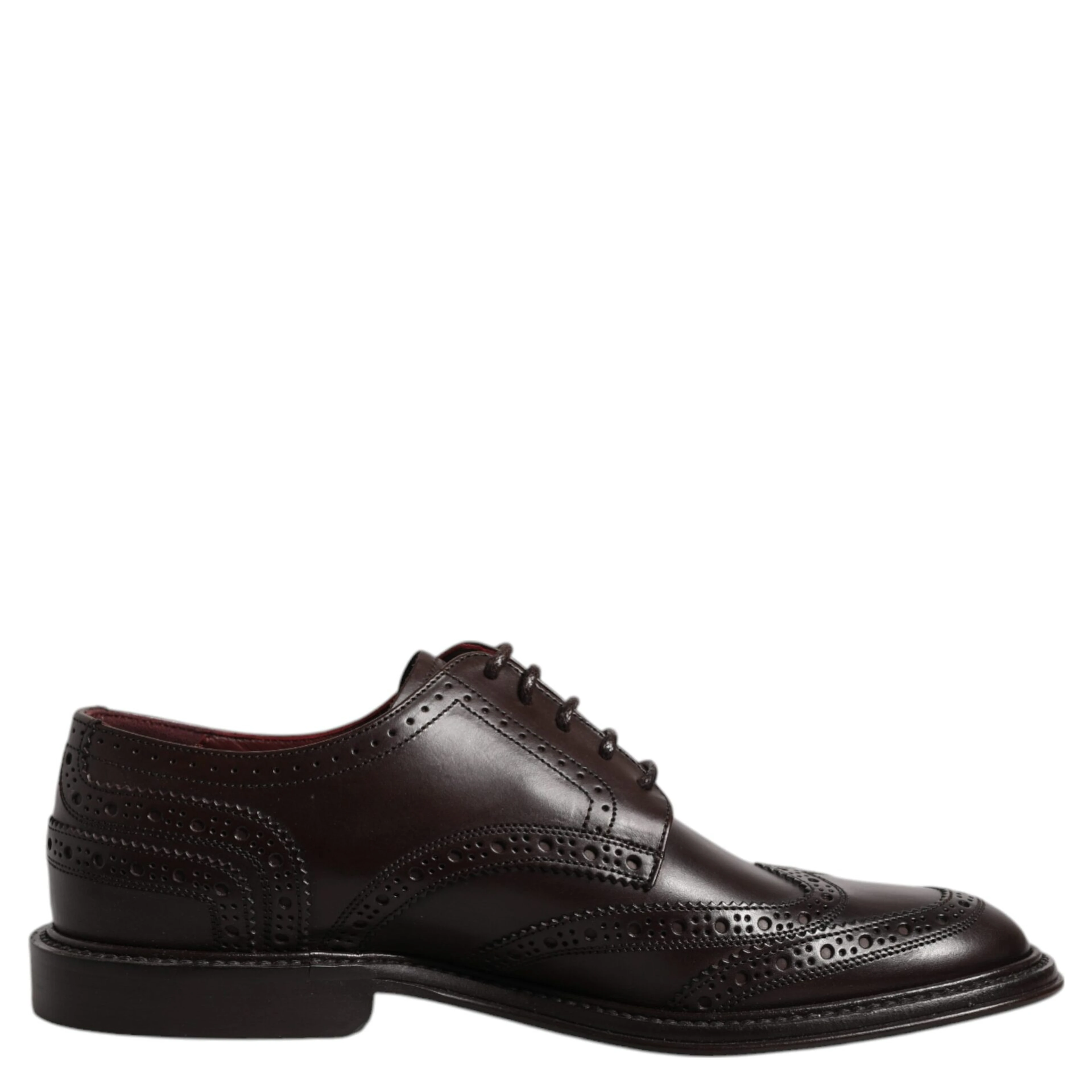 Brown Leather Derby Wingtip Lace Up Formal Dress Shoes