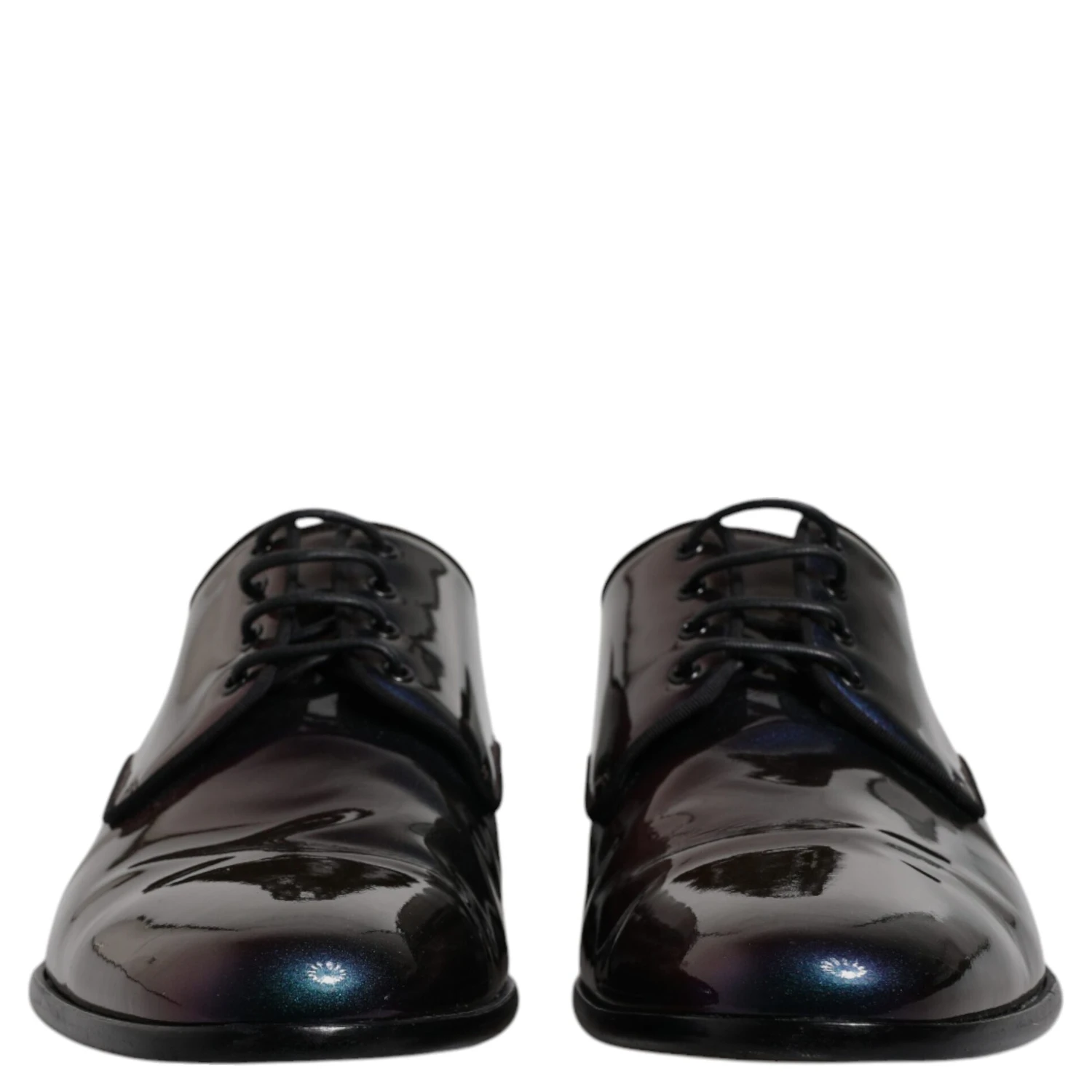 Multicolor Peacock Patent Leather Derby Men Dress Shoes