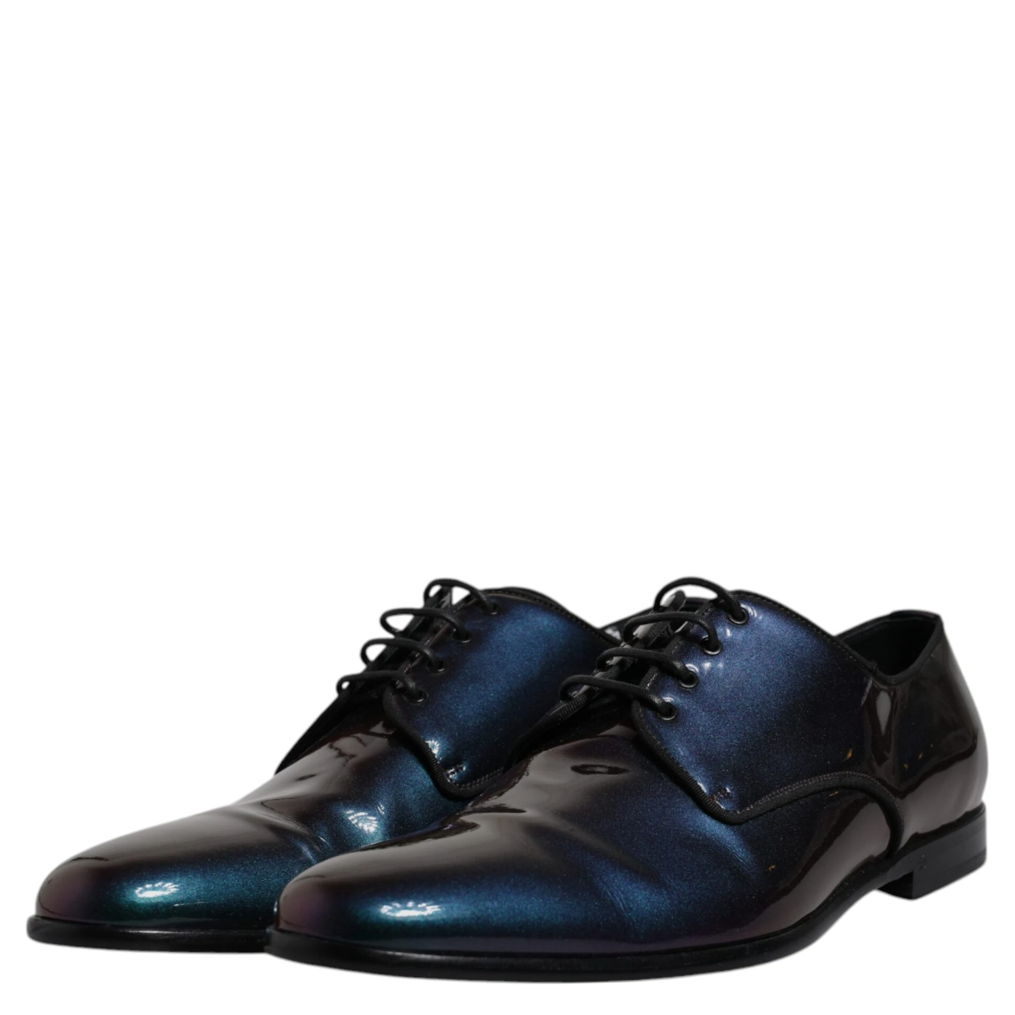 Multicolor Peacock Patent Leather Derby Men Dress Shoes