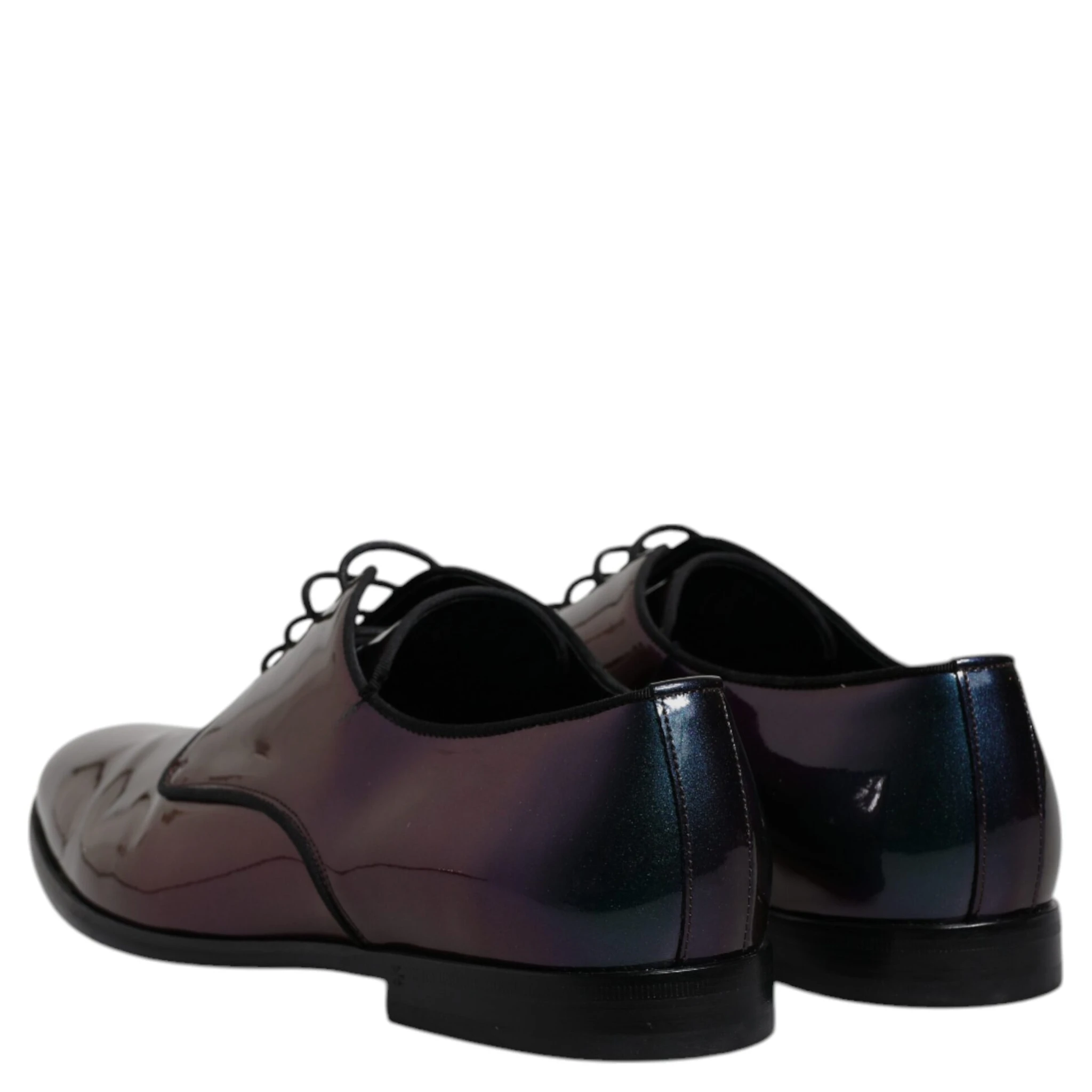 Multicolor Peacock Patent Leather Derby Men Dress Shoes