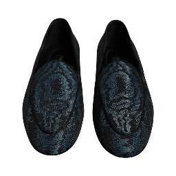 Blue Black Flats Men Loafers Dress Shoes