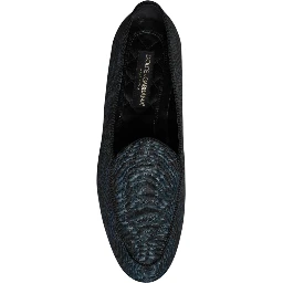 Blue Black Flats Men Loafers Dress Shoes