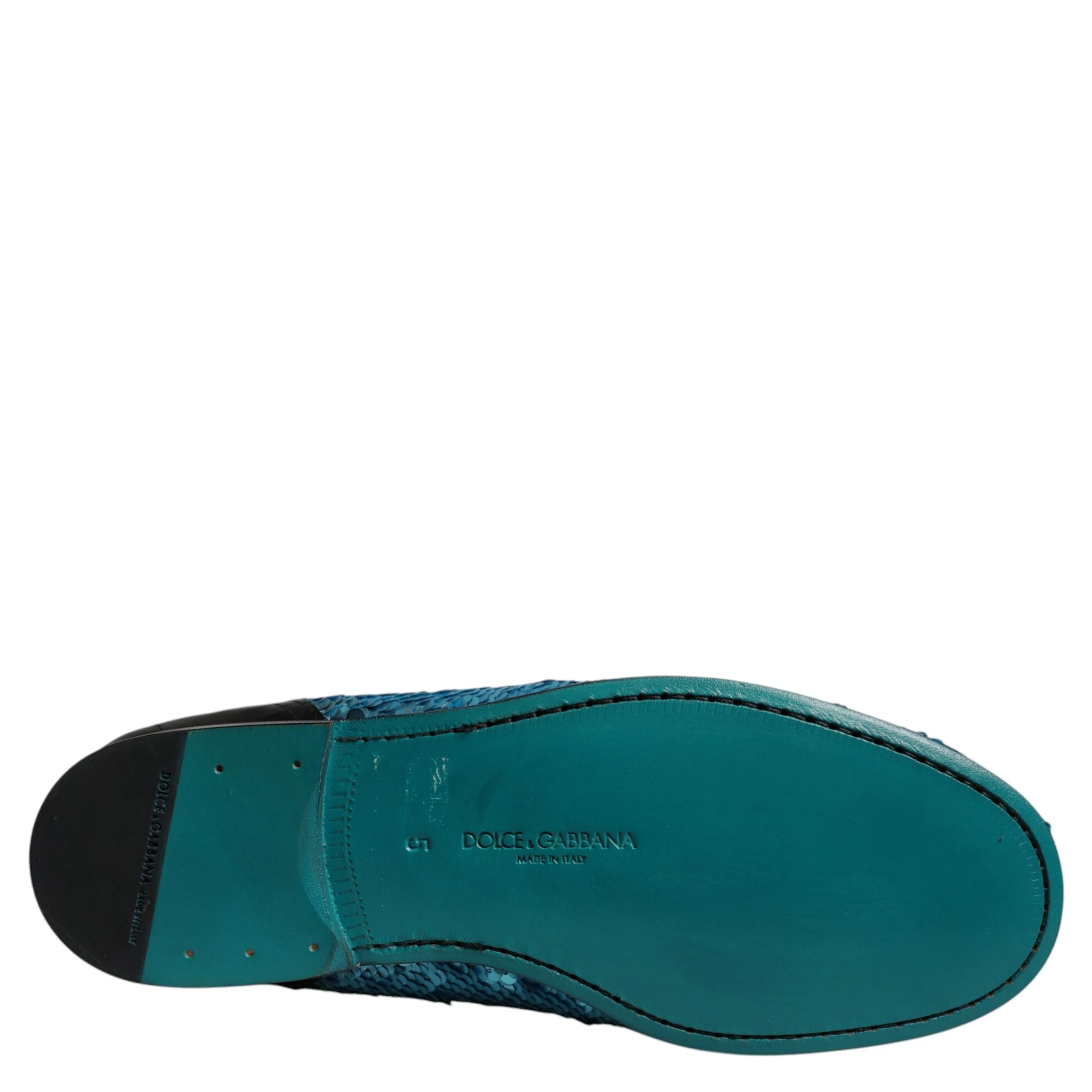 Blue Sequined Loafers Formal Dress Shoes