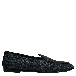 Blue Black Flats Men Loafers Dress Shoes