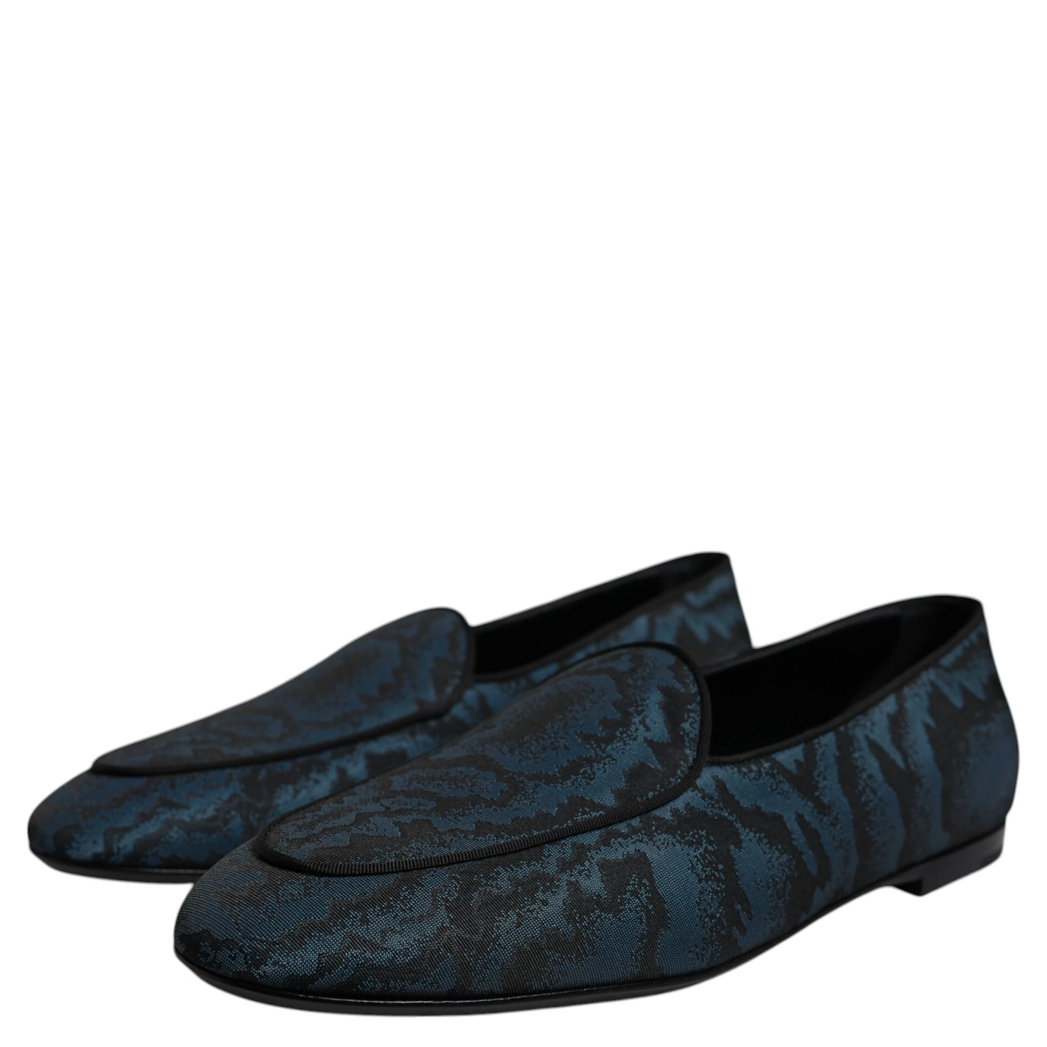 Blue Black Flats Men Loafers Dress Shoes