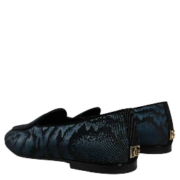 Blue Black Flats Men Loafers Dress Shoes