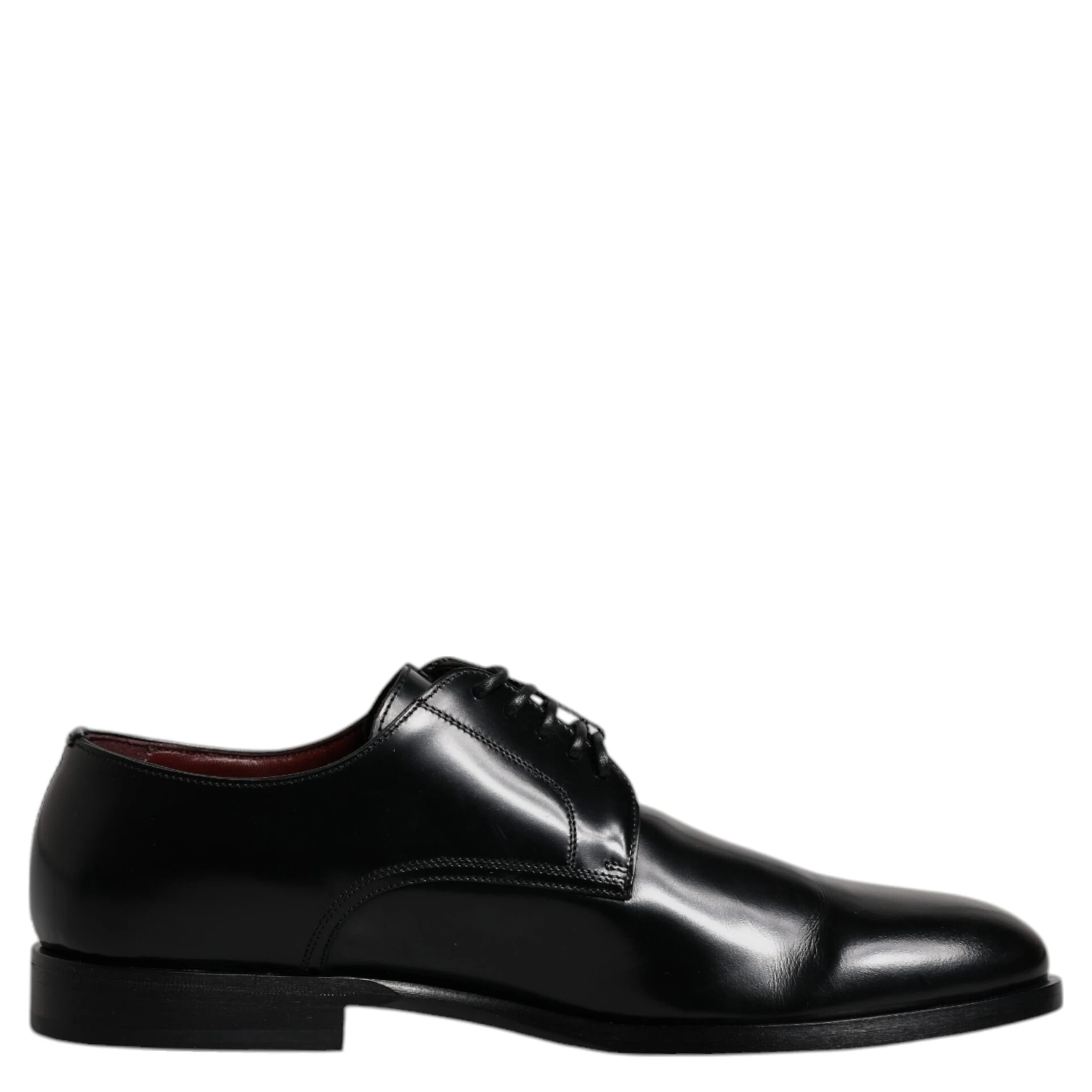 Black Calfskin Leather Derby Lace Up Formal Dress Shoes