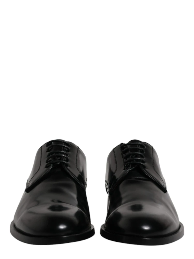 Black Calfskin Leather Derby Lace Up Formal Dress Shoes alternative