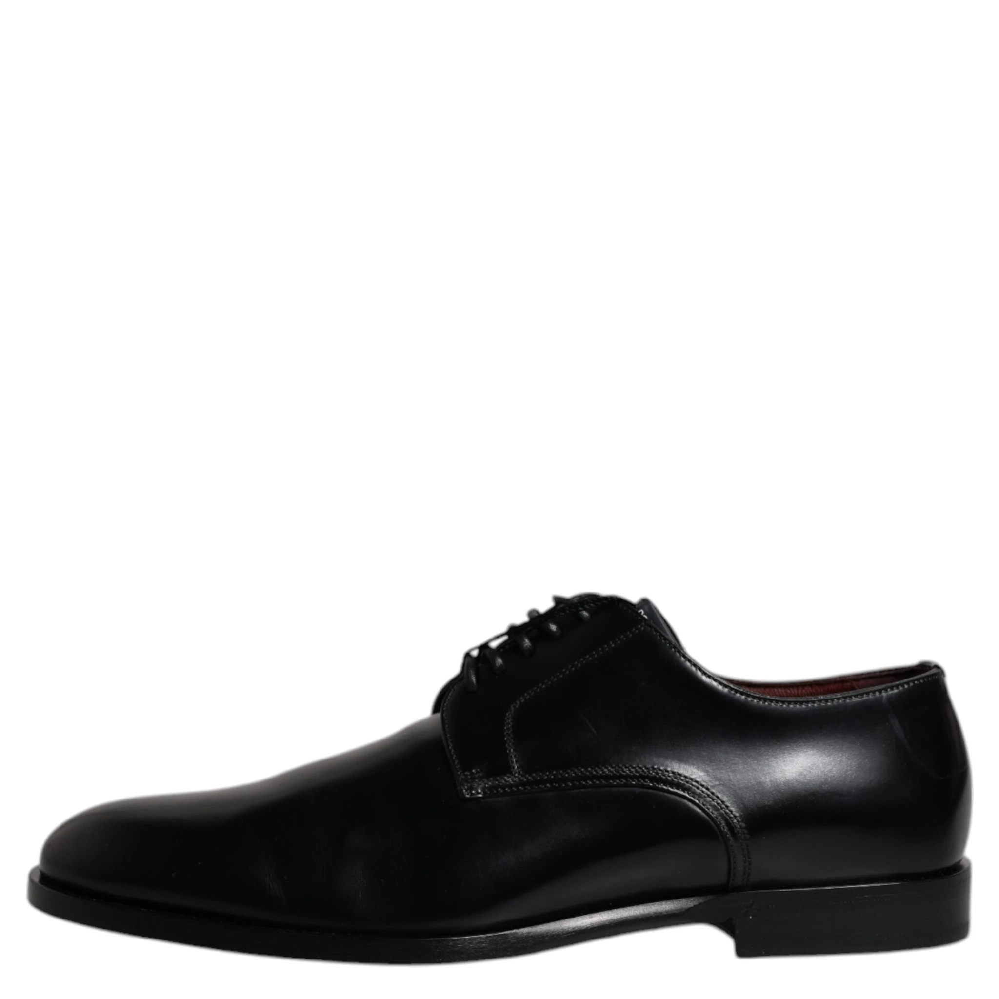 Black Calfskin Leather Derby Lace Up Formal Dress Shoes