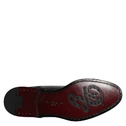 Black Calfskin Leather Derby Lace Up Formal Dress Shoes