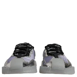 Silver Black Nylon NS1 Low Top Sneakers Shoes
