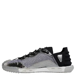 Silver Black Nylon NS1 Low Top Sneakers Shoes
