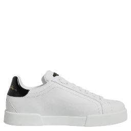 White Leather Low Top Lace Up Sneakers Shoes