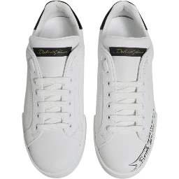 White Leather Low Top Lace Up Sneakers Shoes