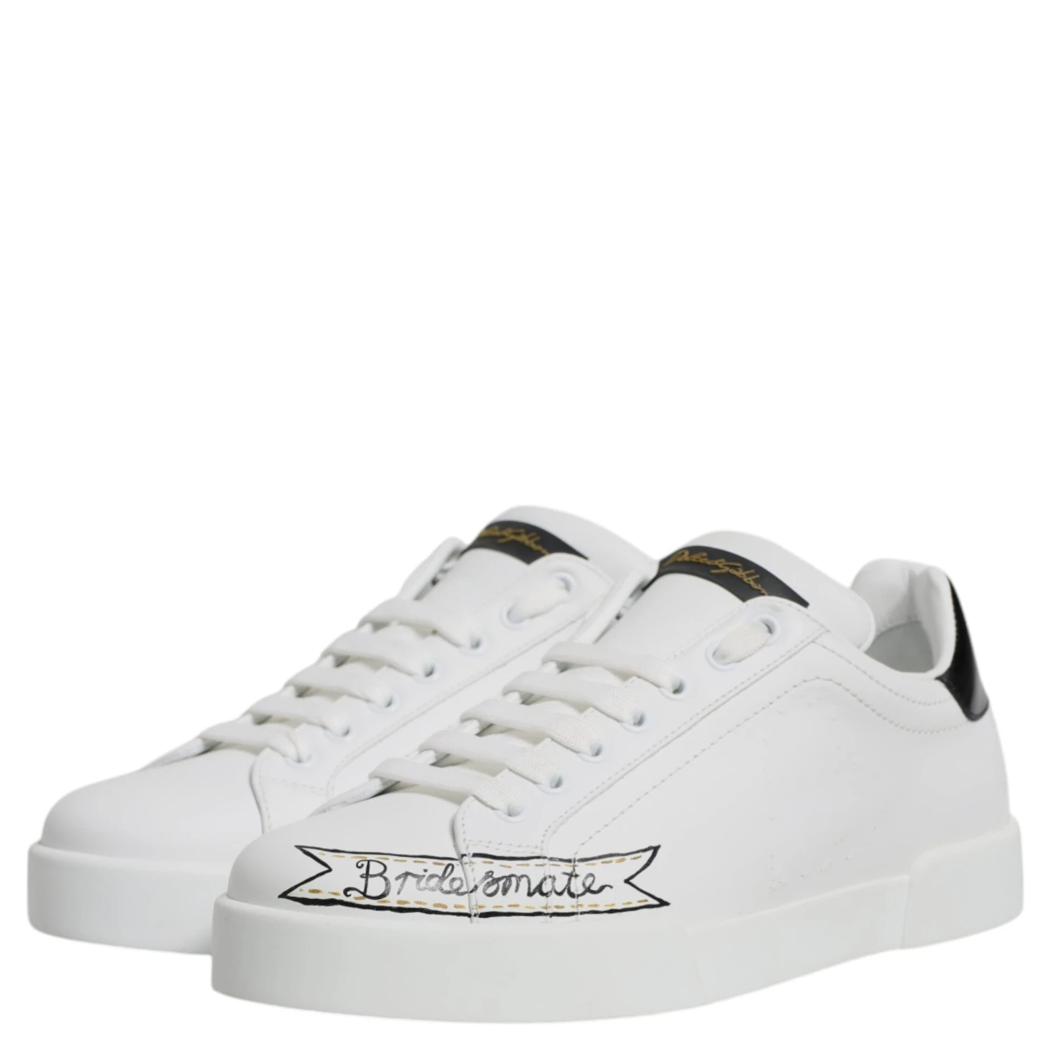 White Leather Low Top Lace Up Sneakers Shoes