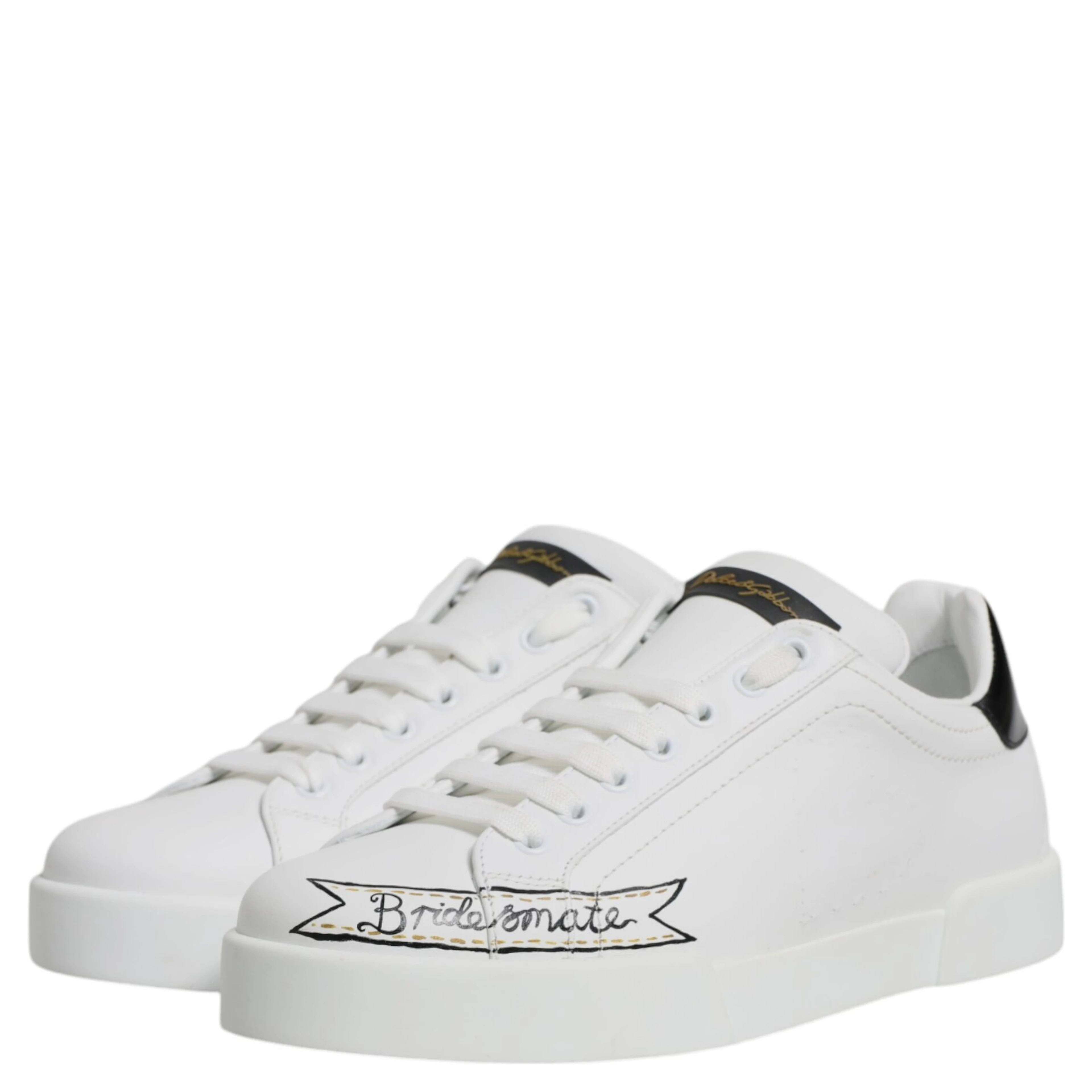 White Leather Low Top Lace Up Sneakers Shoes