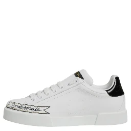 White Leather Low Top Lace Up Sneakers Shoes