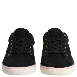 Black Logo Suede Leather Men Sneakers Shoes