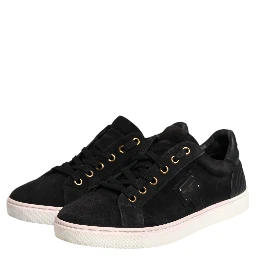 Black Logo Suede Leather Men Sneakers Shoes