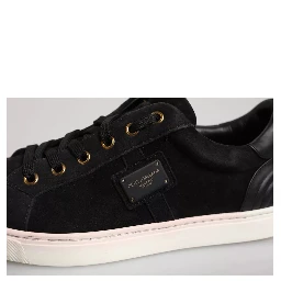 Black Logo Suede Leather Men Sneakers Shoes