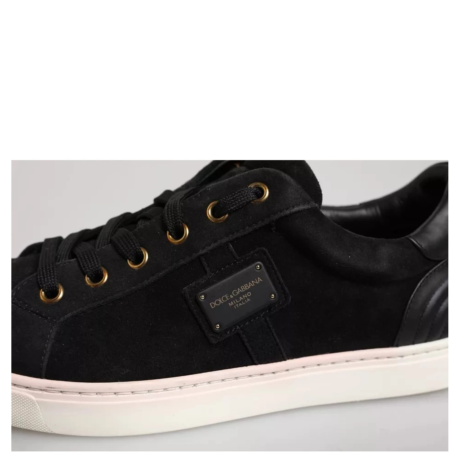Black Logo Suede Leather Men Sneakers Shoes