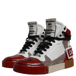 Multicolor Leather High Top Sneakers Shoes